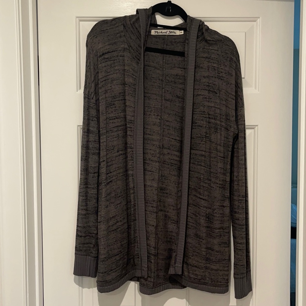 Michael Stars o/s olive green/black open sweater